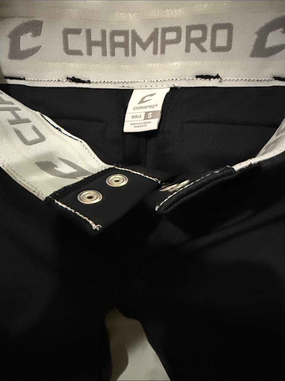 Champro Girls' Black Softball Pants- Small